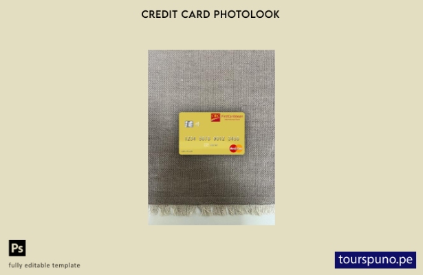 listo para imprimir Plantilla frontal de aspecto fotográfico de Mastercard de 94